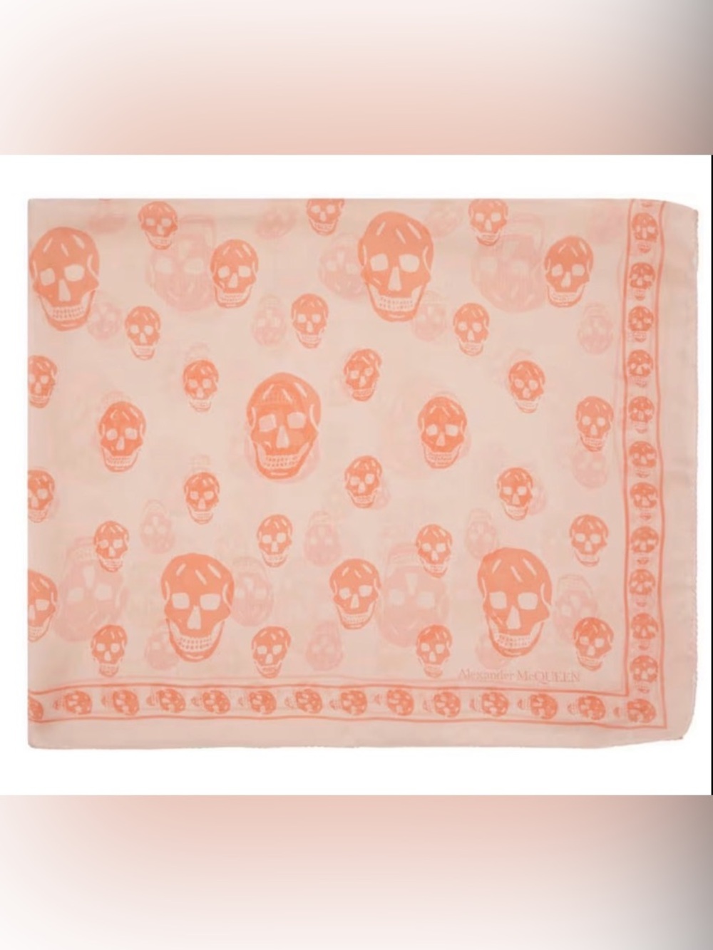 Alexander McQueen pink silk skull scarf (authentic)